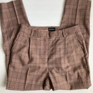 Frank and Oak Grant Pant | Size 14 | Lavender and Taupe Plaid | Pleated Pant